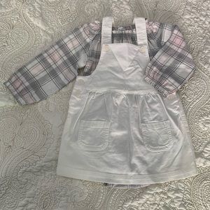 Jumper skirt with plaid onesie
